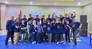 Pengurus dan anggota PWI KOta Pekalongan berfoto bersama usai menggelar Refleksi Hari Pers nasional 2025